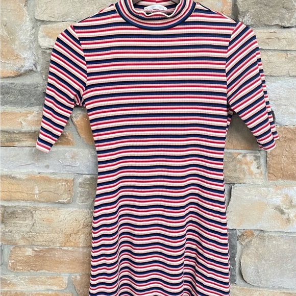 Reformation Mod Turtleneck Striped Mini Dress - Picture 4 of 6